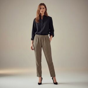 Antik Batik Koroc Sequin Pull-On Party Pants Silver Straight Leg Small